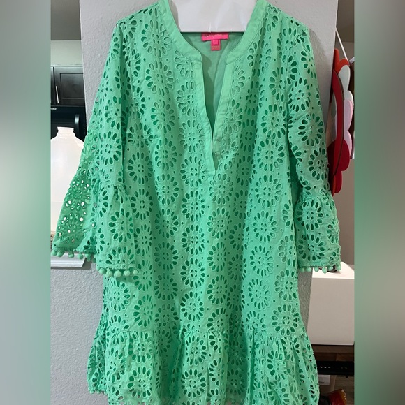 Lilly Pulitzer Dresses Lilly Pulitzer Green Eyelet Dress Poshmark